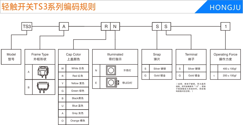 帶燈輕觸開關(guān)TS3